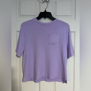 Lilac boxy t shirt with front pocket